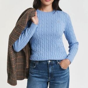 MAG MAGASCHONI cashmere baby cable crewneck sweater M L